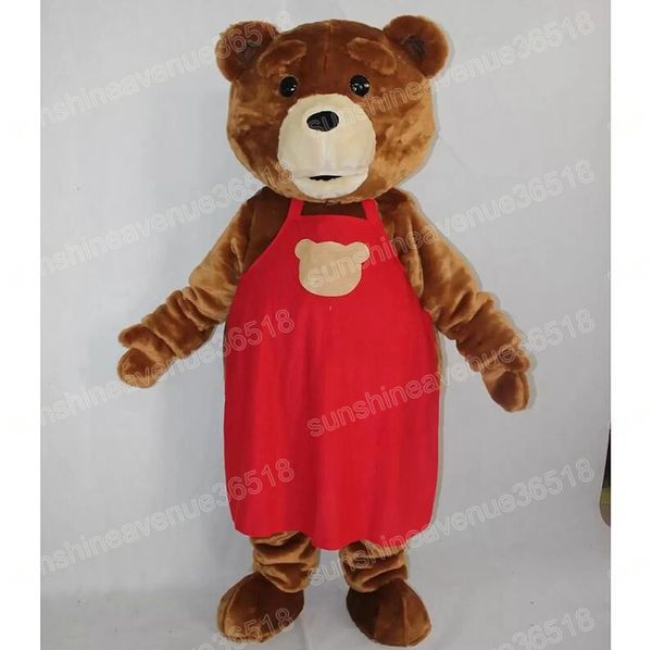 Costume de mascotte d'ours en peluche de taille adulte, personnage de thème de dessin animé, carnaval, unisexe, taille adulte, Halloween, fête d'anniversaire, tenue d'extérieur fantaisie pour hommes et femmes