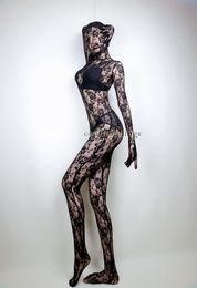 Body intero body Zentai Catsuit per adulti unisex sexy in pizzo nero