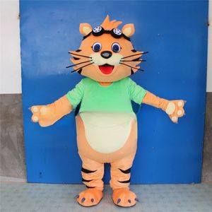 Taille adulte vêtements de Noël personnalisé tigre dessin animé poupée Costume Animal dessin animé en peluche Costume marche poupée casque mascotte Halloween ensemble Costume de fête