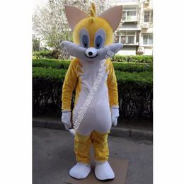 Taille adulte du chat jaune Cat Costume de dessin animé personnage de thème Carnaval Unisexe Halloween Birthday Party Fancy Outdoor Tépine pour hommes femmes