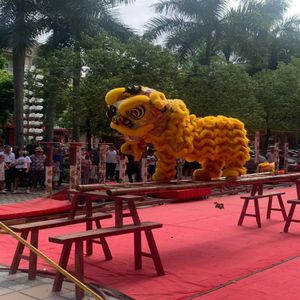 Costume de mascotte d'animal de danse du lion du sud adulte effectuant un déguisement oriental Costume de carnaval de jeu de rôle tenue Rave Playgrou279u