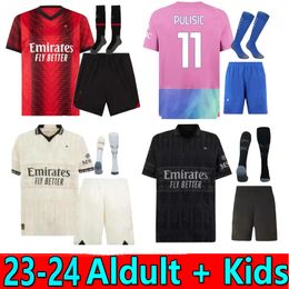 Suit adulte rafa lea 23 24 Pulisic Chukwueze Soccer Jerseys Giroud de Ketelaere Football Shirt Fourth Men Kids Kit Uniforms 2023 2024 Loftus-Cheek Theo 16-2xl