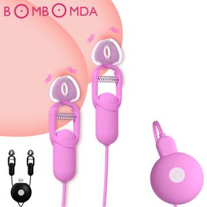 Jouets pour adultes 10 vitesses vibrant pince à mamelon vibrateur pour femmes massage du sein fétiche à pince à lèvres masseur de stimulation bdsm bondage 230925