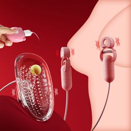 Volwassen Speelgoed 10 Snelheden Vibrerende Tepelklemmen Borst Clips voor Vrouwen Massage Vibrator Enhancer Clitoris Likken Sex 18 230904