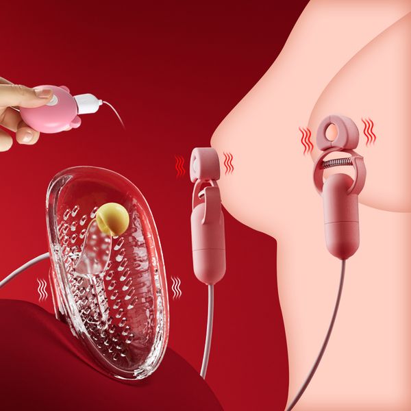 Jouets pour adultes 10 vitesses pinces à mamelon vibrantes pinces à seins pour femmes Massage vibrateur rehausseur Clitoris léchage sexe 18 230904