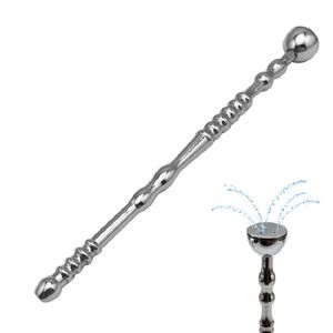 Volwassen speelgoed 140 mm lengte man roestvrij staal water stromende metalen penis plug stok katheter urethrale geluiddilatoren seks speelgoed voor man 230519