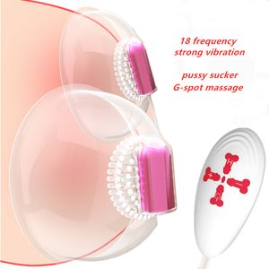 Volwassen Speelgoed 18 Speed Sterke Trillingen Zuigen Borstmassage Pompen Tepel Flirten Stimulator Vagina Sucker Springen Eieren Vrouw Masturbatie 230925