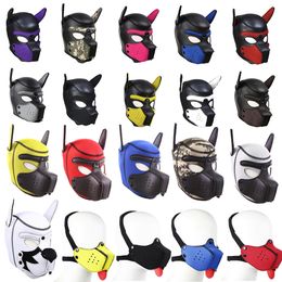 Jouets pour adultes 20 styles Néoprène Chiot Jouer Chien Masque Masque Bdsm Bondage Esclave Pet Roleplay Party Pup Masque Amovible Museau Couple Flirt Sex Toy 230413