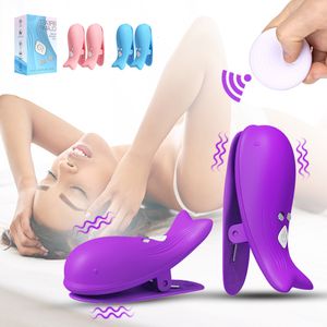 Volwassen Speelgoed 2 Stuks Siliconen Tepelklemmen Vibrator Voor Vrouwen Vrouwelijke Masturbator Draadloze Borst Massage Stimulatie Paar Games 230925