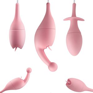Jouets pour adultes 3pcs 2pcs 1pc 10 modes Stimulateur de clitoris Langue Léchage Vibrateur Mamelon Sucker Plug Anal Femmes Masturbateur Gay Sex 230904
