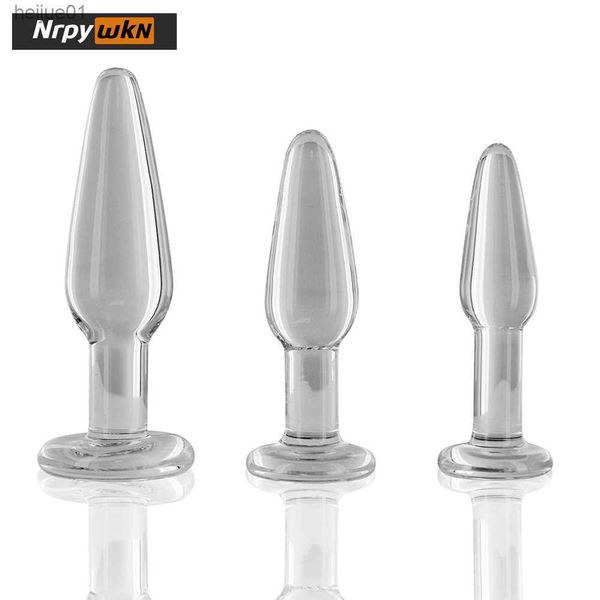 Juguetes para adultos 3 Unids / set Glass Anal Plug Kit Butt Plugs Trainer Anal Plugs Beginners Starter Set para Mujeres y Hombres Juguetes Entrenador L230518