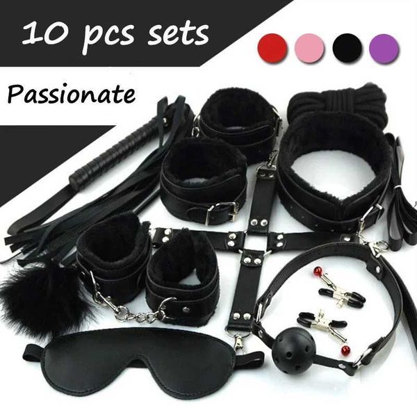 Jouets pour adultes 7/10 pièces jouets sexuels pour femmes corde de coton menottes collier chaîne bouche Ceppi fouet costume décalé Bondage jouets jeux pour adultes Sex Shop