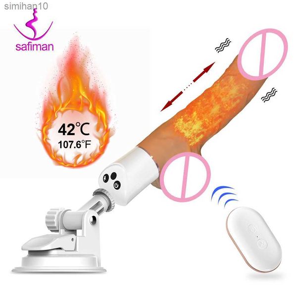 Jouets pour adultes Gode de poussée automatique Vibromasseur de point G avec ventouse Sex Toy pour femmes Adulte Main-libre Sex Fun Anal Vibrator pour Orgasm L230519