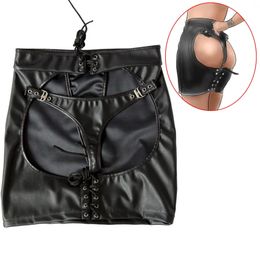 Jouets pour adultes BDSM exposer fesses fessée jupe femmes Sexy Lingerie robe pour sexe en cuir Bondage ensemble jouets pour adultes 231115