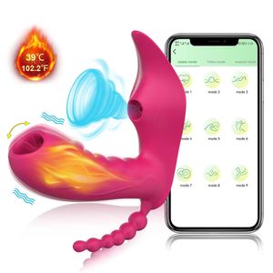 Juguetes para adultos Bluetooth APP Consolador Vibrador Femenino Inalámbrico de larga distancia Control remoto Lechón Estimulador de clítoris Sexo para mujer 231017