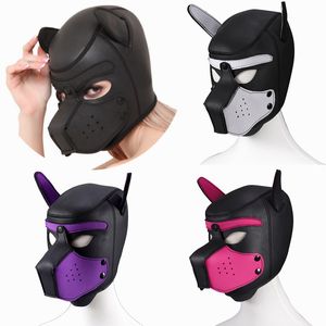 Volwassen speelgoed merk mode gevulde latex rubberen rollenspel hond masker feest masker puppy cosplay vol hoofd met oren sm sex speelgoed voor koppels 230519