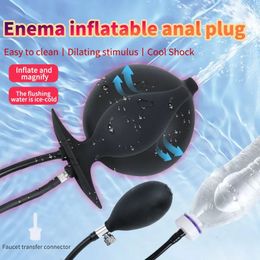 Speelgoed voor volwassenen Klysma Douche Opblaasbare Anale Pomp Butt Plug Anus Dilatator voor Spoelen Prostaat Massager 2 in 1 Speelgoed voor erotische Sex Games 231030