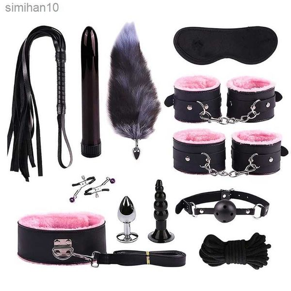 Jouets pour adultes Contraintes érotiques Sex Toys Couples Flirt Bondage Kit Adult Fetish Game Set Cosplay Fournitures Masturbateur pour Débutant Sm 10CB L230519