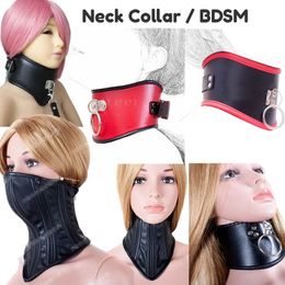 Jouets pour adultes Faux Collier de cou en cuir Posture Corset Bondage Redresser Couper Reliure Esclave BDSM Bondage Sangle Harnais Sexe Adulte Jeu 231214