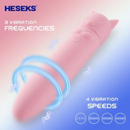 Heseks 3 Speed Mini Kat Vibrators Voor Vrouwen Sexy Voor Volwassenen Super Sterke Vibrator Vrouwelijke Dildo Sex Vrouw 18 231017