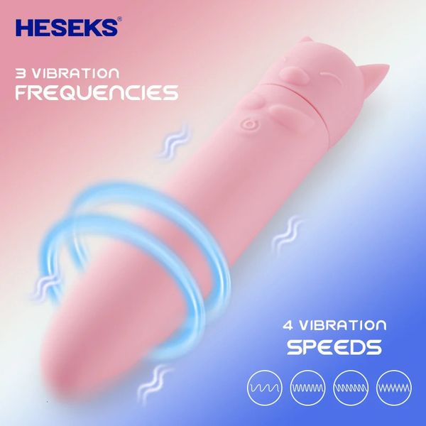 Juguetes para adultos HESEKS 3 velocidades Mini vibradores de gato para mujeres Juguetes atractivos para adultos Vibrador súper fuerte Consolador femenino Juguetes sexuales para mujer Juguetes 18 231101