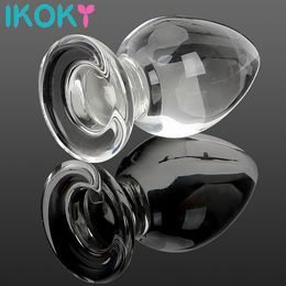 Juguetes para adultos IKOKY 50 mm grande cristal butt plug vagina bola grande vidrio anal consolador perla falso masturbarse sexo para mujeres hombres gay 230925