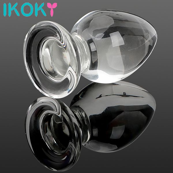 Jouets pour adultes IKOKY 50mm Grand Cristal Butt Plug Vagin Boule Gros Verre Anal Gode Perle Faux Masturber Sexe pour Femmes Hommes Gay 230925