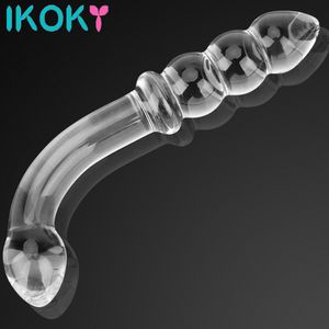 Volwassen Speelgoed IKOKY Glazen Dildo Kunstmatige Penis Kristal Anale Kraal Butt Plug Prostaat Massage Masturberen Seksspeeltje voor Vrouwen Mannen Gay 230925