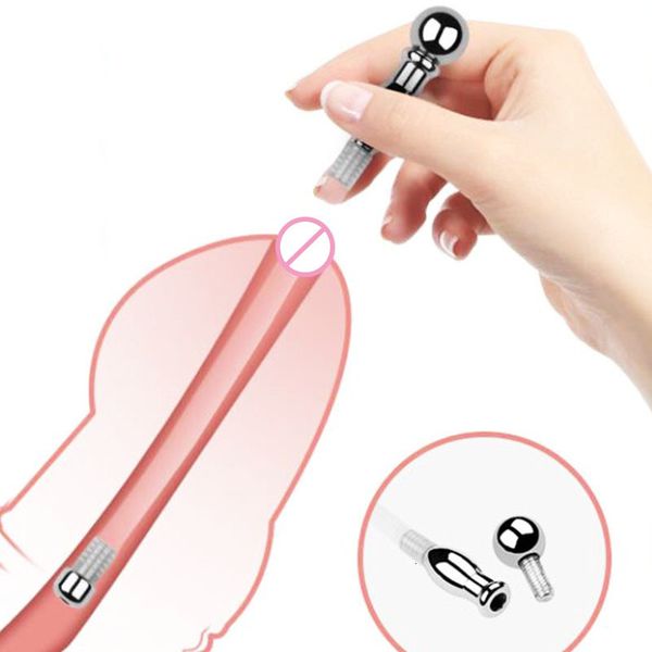 Juguetes para adultos de gran tamaño de acero inoxidable Uretral Sonidos Catéteres Dispositivos de castidad masculina para hombres Pene Plug Dilatadores BDSM Sex 221121