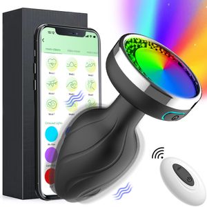 Jouets pour adultes LED Buttplug Télécommande sans fil Vibrant Anal Plug Butt Plug Vibromasseur Prostate Massage Masturbateurs Sex Toys pour Hommes Femmes 230720