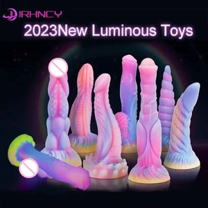 Adult Toys Luminous Anal Plug Animals Dildos For Women Men Butt Plug With Suction Cup Silicone Anal Plug Beautiful Anal Sex Toys 231030
