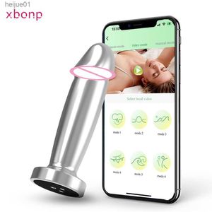 Jouets pour adultes Métal APP Plug Anal Vibrateur Sans Fil Bluetooth Télécommande Butt Plug Masseur Anal Trainer Sex Toys pour Femmes Hommes Adulte 18 L230518