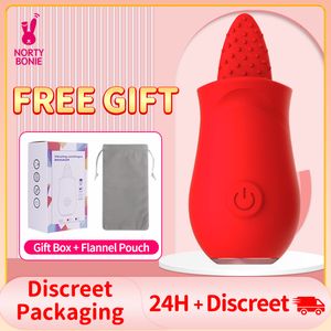 Jouets pour adultes Norty Bonie puissant stimulateur de massage de léchage de clitoris vibrateur de silicone de point G avec stimulateur de léchage de langue jouets sexuels pour femme 230920