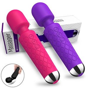 Jouets pour adultes puissants vibrateurs automatiques de gode pour les femmes 20 vitesses pistolet sexe machine baguette magique USB G Spot masturbateur jouets 230824