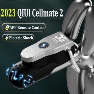 Jouets pour adultes QIUI Cellmate 2 APP Contrôle Verrouillage de l'anneau pénien Choc électrique Stimulation électrique de la chasteté masculine Pénis Cage Gay Sex 230706