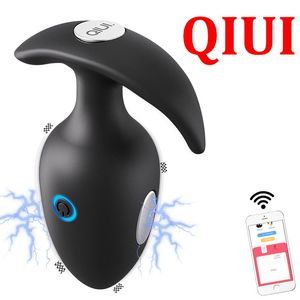 Jouets pour adultes QIUI Thunderbolt APP Contrôle Mâle Prostate Masseur Vibrateur Choc Électrique Vibrant Butt Plug Anal Vibrato Sex Toy Pour Hommes Gay 230911