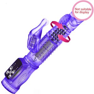 Jouets pour adultes lapin vibrateur réaliste gode pénis vibrateur clitoris stimuler masseur transparent rotation perle femelle jouet sexuel pour les femmes 230519