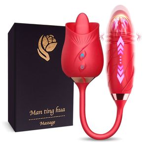 Volwassen speelgoed roze sex dildo stuwkracht vibrator voor vrouwen clitoris stimulator tong likken rekken rekken voor volwassenen goederen vagina ballen vrouw 230821