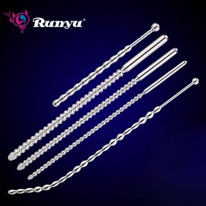 Volwassen Speelgoed Runyu DoubleHeaded Horse Eye Stick Urethra Masturbator Mannen en Vrouwen Urethrale Dilatator SM Sextoys Metalen Penis Plug 230706