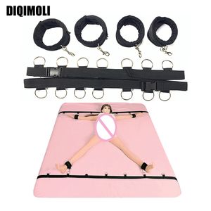 Jouets pour adultes Lit de sexe BDSM Bondage Restrictions Menottes Jambes ouvertes Ensemble Couples Fétiche Esclave Formation SM Jeux Produits 230824