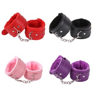 Jouets pour adultes menottes sexuelles pour les contraintes de manchette de cheville Bracelet de Bondage femme Menottes érotiques Couples accessoire exotique 230411