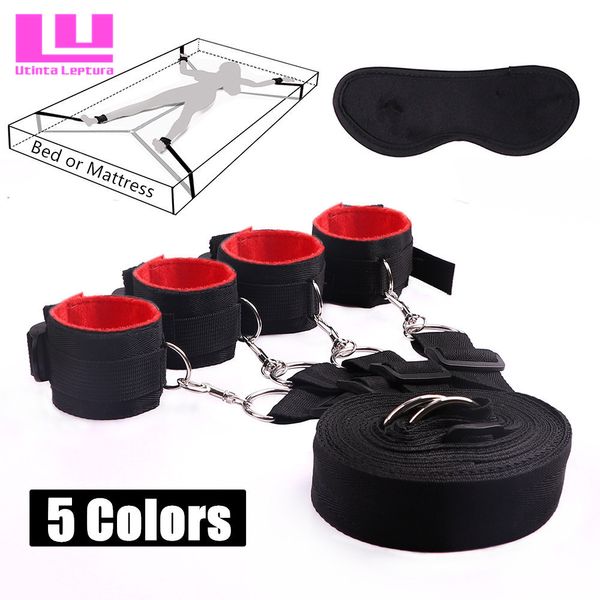 Jouets pour adultes Outils sexuels pour BDSM Bondage Restraint S M Fetish Games Set Vibrator Menottes Cheville Lit Kits Couples 230222