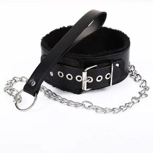 Jouets pour adultes Sex Toys Collier de bondage esclave Laisse érotique Collier réglable en cuir PU SM Ras du cou pour femmes Couples sexuels Jeux pour adultes 231216