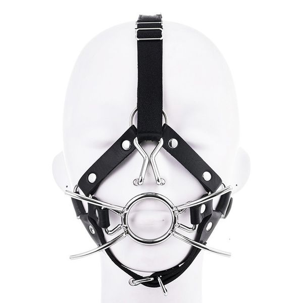 Jouets pour adultes SM Bondage porno fétiche masque de tête Gag crochet de nez en cuir souple couvre-chef Cosplay esclave retenue jouets sexuels pour couple jeux pour adultes 230413