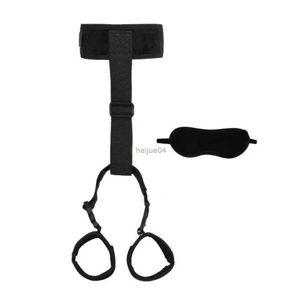 Juguetes para adultos Restricciones de esclavitud suave Kit BDSM Pareja Juguetes sexuales Cuello a muñeca Detrás de la espalda Esposas Collar Correas sexuales para adultos Juego SM Equipo de juego