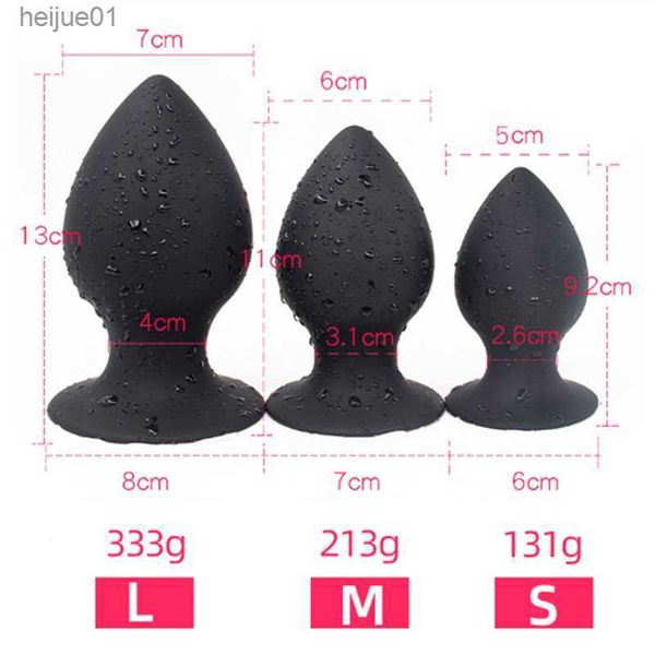 Juguetes para adultos Squeezable Enorme Butt Plug con Sucker Silicone Soft Anal Plug Speculum Anus Heavy Prostate Massager Juguetes sexuales anales para mujeres Hombres L230518