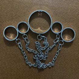 Volwassen speelgoed Roestvrij stalen handboeien Verstelbare metalen bondage Handboeien Enkelboeien Halsband Voor Fetisj Bdsm Slaaf Rollenspel Ketenen 18 231115