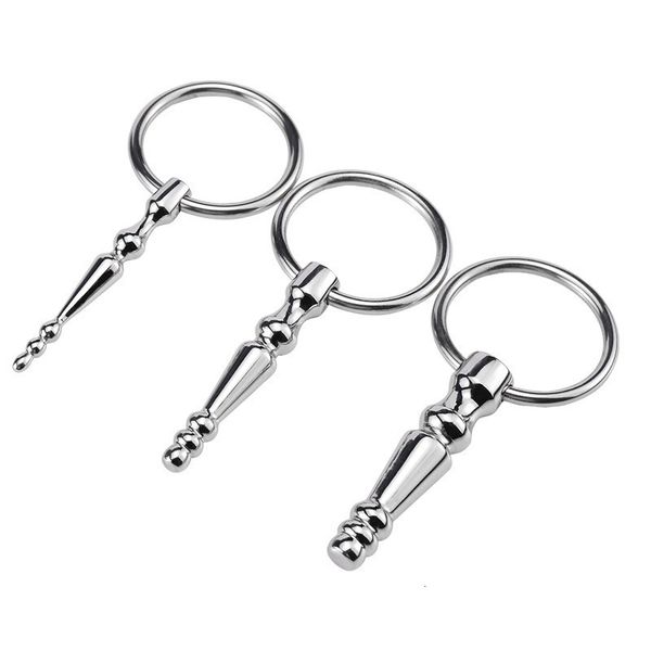 Juguetes para adultos Sonido de acero inoxidable Uretral Caballo Expansor de ojos Peins Plug Bead Uretra Estimulador Masaje de próstata masculino Sexo 230824