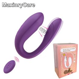 Juguetes para adultos Chupando Consolador Vibrador 10 Modos Intensos Sexo para Mujeres Estimulador de Clítoris Punto G con Control Remoto Forma de U Sexo 230911