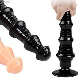 Jouets pour adultes Super Long Plug Anal avec Ventouse Masseur de Prostate en Silicone Épais Butt Plug Énorme Gode Pull Perles Sex Toys pour Homme Femme L230518